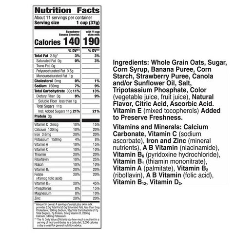 General Mills, Strawberry Banana Breakfast Cereal Gluten Free, 14.9 Oz (Case Of 8)