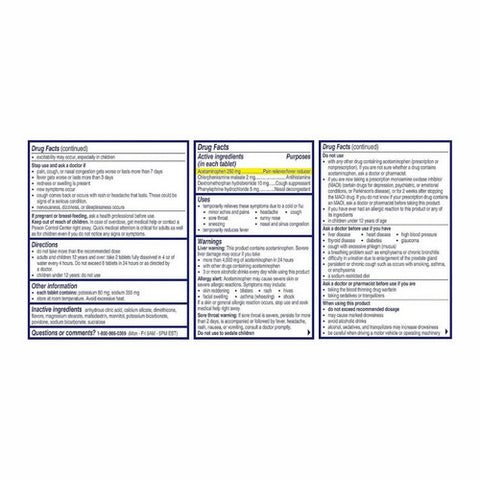 Alka-Seltzer, PowerFast Fizz Severe Cold And Flu Medicine Strawberry Honey Effervescent Tablets, 24 Count (Case Of 3)