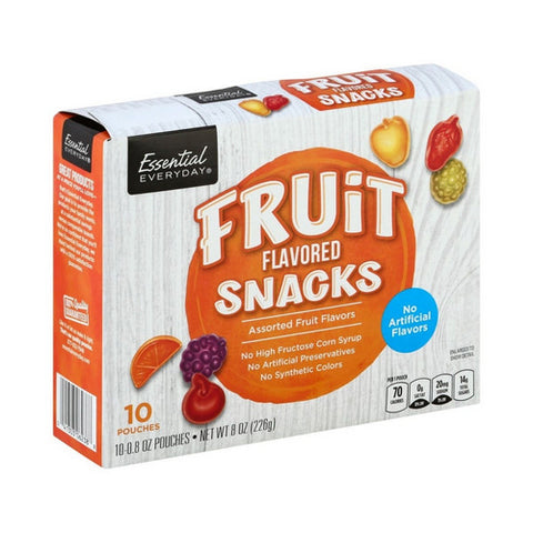 Essential Everyday, Assorted Fruit Flavored Snacks, 8 Oz (Case Of 10)