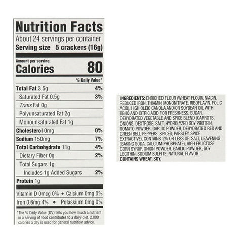 Essential Everyday, Vegetable Snacker Crackers, 13.3 Oz (Case Of 12)