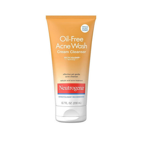 Neutrogena, Oil Free Acne Face Wash Cream Cleanser, 6.7 Oz (Case Of 3)