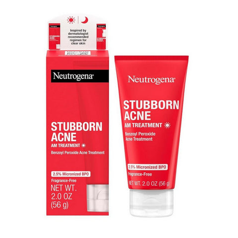 Neutrogena, Stubborn Acne Am Treatment With Benzoyl Peroxide Fragrance Free, 2 Oz (Case Of 3)