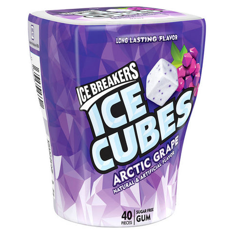 Ice Breakers, Ice Cubes Arctic Grape Sugar Free Chewing Gum Bottle, 3.24 Oz (Case Of 6)