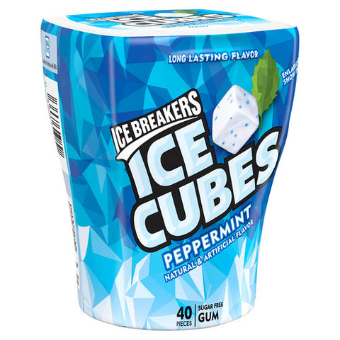 Ice Breakers, Ice Cubes Peppermint Sugar Free Gum, 40 Count (Case Of 6)