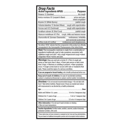 Homeolab, Real Relief Cough And Cold Nighttime, 3.4 Oz