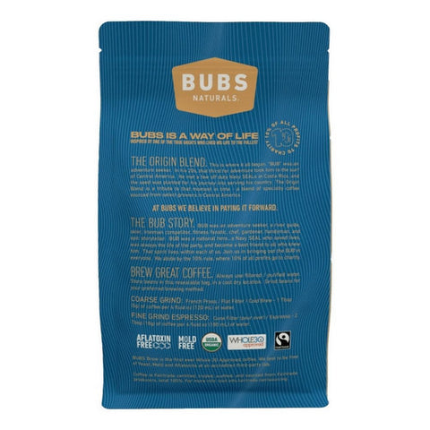 Bubs Naturals, Origin Coffee Dark Roast Whole Bean, 12 Oz