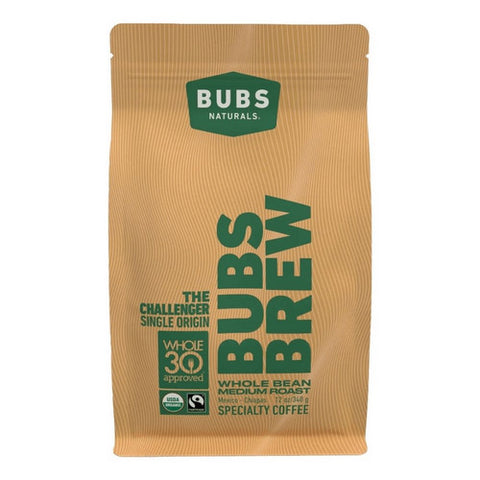 Bubs Naturals, Challengerr Coffee Medium Roast Whole Bean, 12 Oz