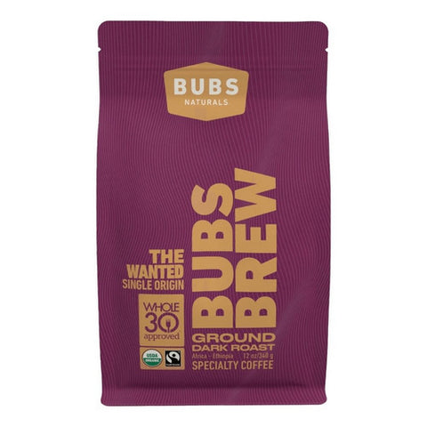 Bubs Naturals, Wanted Coffee Dark Roast Ground, 12 Oz