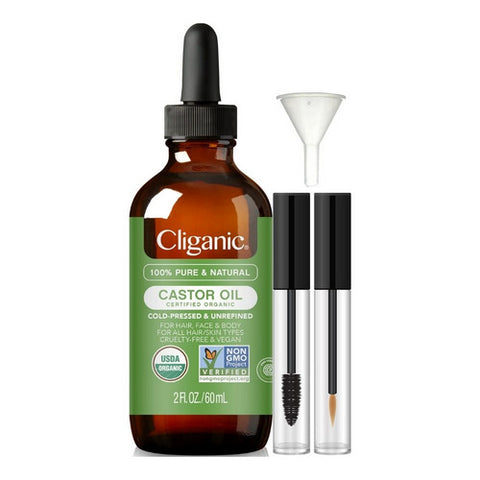 Cliganic, Dose of Intense Moisture Organic Castor Oil Lash And Brow Set, 2 Oz