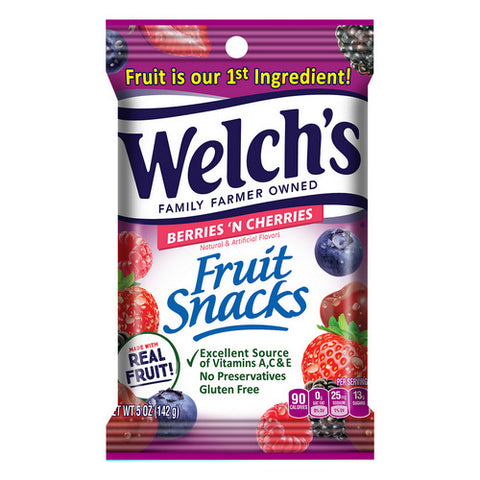 Welch's, Berries And Cherries Fruit Snacks, 5 Oz (Case Of 12)