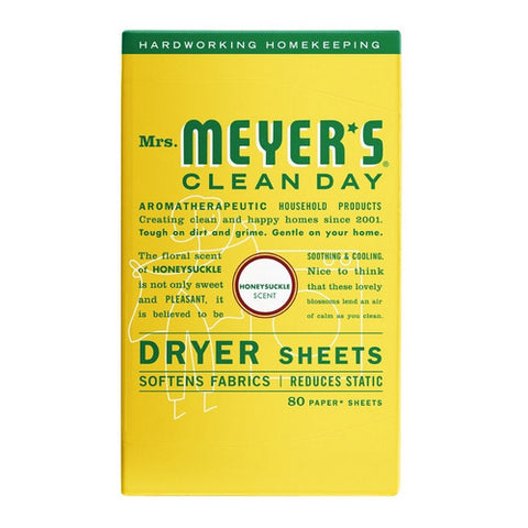 Mrs. Meyers Clean Day, Day Honeysuckle Laundry Dryer Sheets, 80 Count
