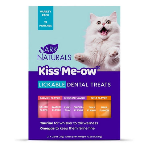Ark Naturals, Kiss Me-ow Cat Lickable Dental Treats Variety Pack, 10.5 Oz