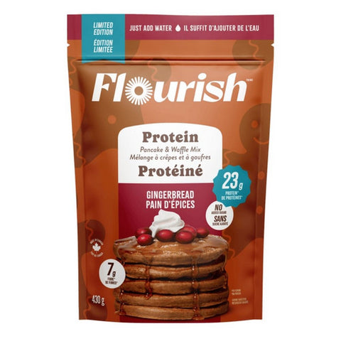 Flourish, Gingerbread Protein Pancake Mix, 16 Oz