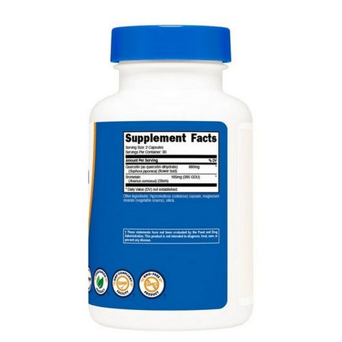 Nutricost, Quercetin with Bromelain, 880 Mg, 60 Caps