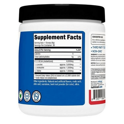 Nutricost, BCAA Powder Strawberry Kiwi, 30 Serving