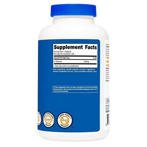Nutricost, L-Theanine Capsules, 200 Mg, 240 Count