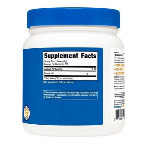 Nutricost, Betaine HCl Powder, 500 Grams