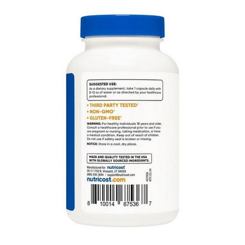Nutricost, N-Acetyl L-Cysteine NAC Capsules, 600 Mg, 120 Count