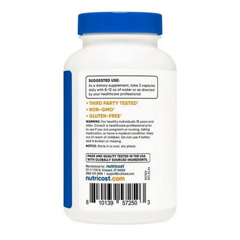 Nutricost, Betaine Anhydrous Capsules, 1500 Mg, 120 Count