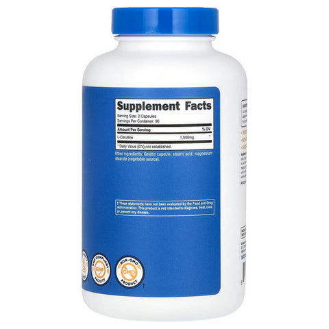 Nutricost, L-Citrulline Capsules, 1500 Mg, 120 Count
