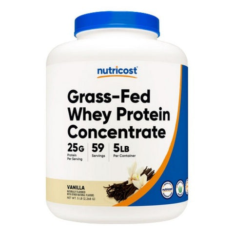 Nutricost, Grass-Fed Whey Protein Concentrate Powder Vanilla, 5 Lbs
