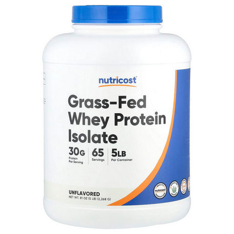 Nutricost, Grass-Fed Whey Protein Isolate Powder, 5 Lbs
