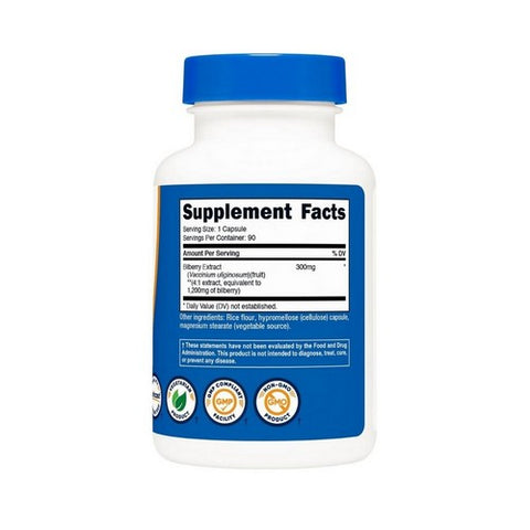 Nutricost, Bilberry Capsules, 1200 Mg, 90 Count