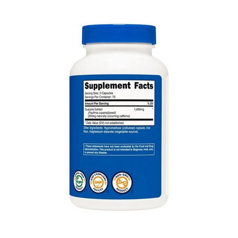 Nutricost, Guarana Capsules, 1000 Mg, 150 Count