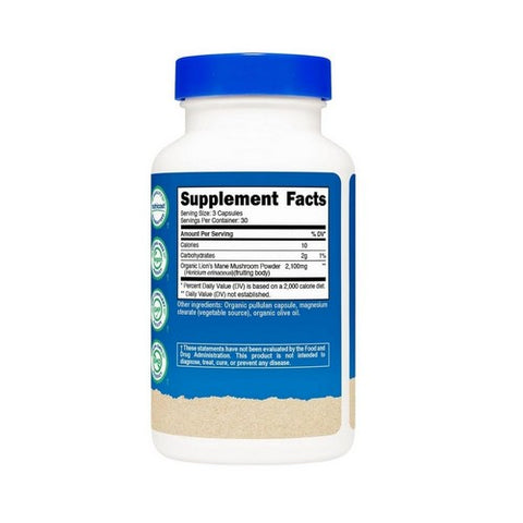Nutricost, Lions Mane Capsules MWO, 2100 Mg, 90 Count