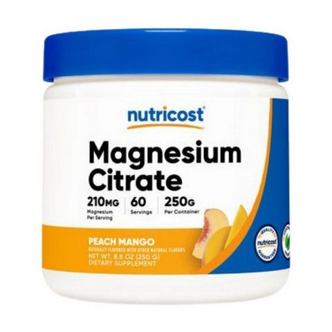Nutricost, Magnesium Citrate Powder Peach Mango, 250 Grams