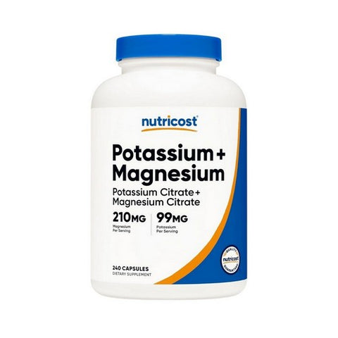Nutricost, Potassium Magnesium Citrates Capsules, 99/210 Mg, 240 Count