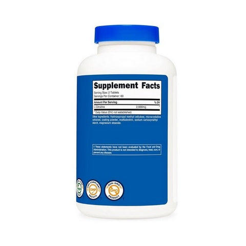 Nutricost, L-Citrulline Tablets, 2500 Mg, 120 Count