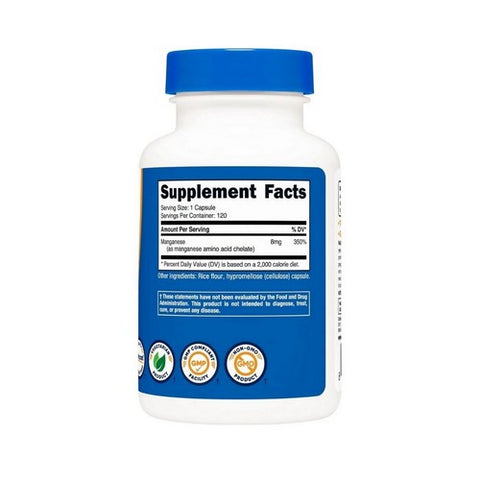 Nutricost, Manganese Capsules, 8 Mg, 120 Count