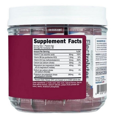 Nutricost, Electrolytes Hydration Complex Stickpacks Grape, 40 Sticks