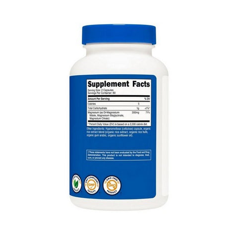 Nutricost, Triple Magnesium Complex Capsules, 300 Mg, 120 Count
