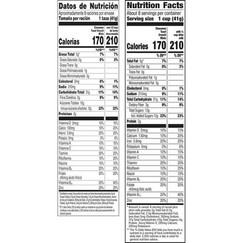 General Mills, Cinnamon Toast Crunch Minis Breakfast Cereal, 12.3 Oz (Case Of 12)