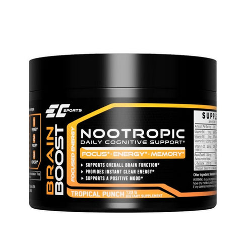 EC Sports, Brain Boost NooTropic Powder Tropical Punch, 133 Grams