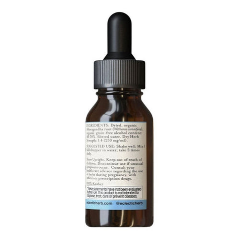 Eclectic Herb, Ashwagandha, 1 Oz with Alcohol