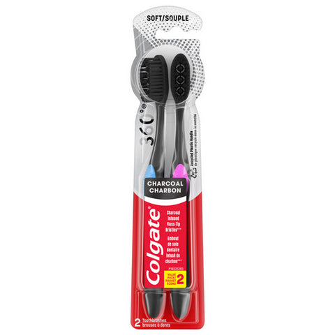 Colgate, Colgate 360 Charcoal Toothbrush, 2 Count (Case Of 6)