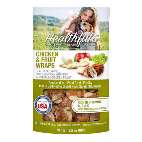 Healthfuls Chicken And Fruit Wraps Treats For Dogs 3.5 Oz (Case Of 3) by Ruffin IT