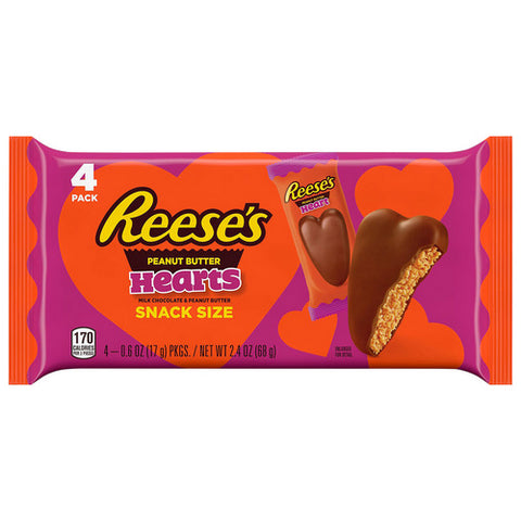 Reese's, Chocolate Peanut Butter Hearts, 2.4 Oz (Case Of 22)