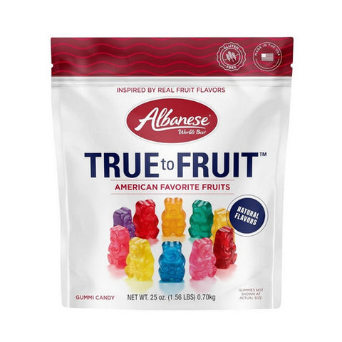 True to Fruit Assorted Gummi Bears 25 Oz (Case Of 4) by Albanese