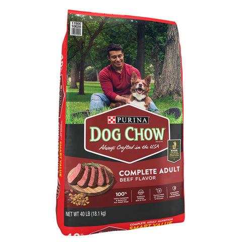 Purina, Dog Chow Complete Adult Dry Food Kibble Beef Bag, 40 Lbs