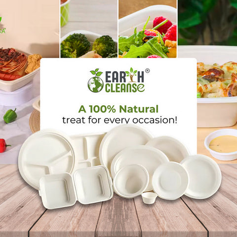 Earth Cleanse, Square Bagasse Bowls Premium, 3200 Pack (160 Ml / 5.4 Oz)