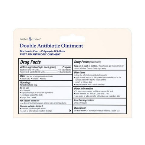 Foster And Thrive, Double Antibiotic Bacitracin Ointment, 1 Oz