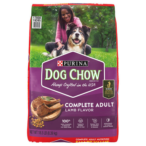 Purina, Complete Adult Dry Dog Chow Lamb Flavor, 18.5 Lbs (Case Of 1)