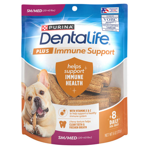 Purina, Dentalife Plus Immune Support Small And Medium Dog Dental Chews Pouch, 6 Oz (Case Of 5)