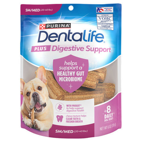 Purina, Dentallife Plus Digestive Support Small And Medium Dog Dental Chews Pouch, 6 Oz (Case Of 5)