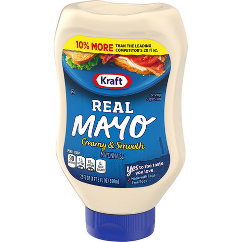 Kraft, Real Mayo Creamy And Smooth Mayonnaise, 22 Oz (Case Of 12)