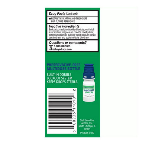 Refresh, Tears PF Lubricant Eye Drops, 0.33 Oz